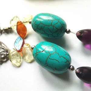 Klipsy turkusowe kolorowe