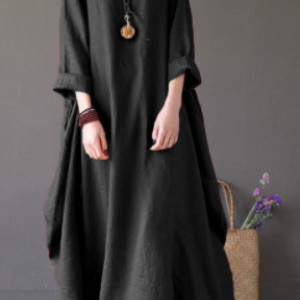 czarna sukienka oversize bawełna – sukienka rozmiar M