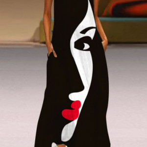 czarna sukienka oversize poliester  – sukienka rozmiar XXL